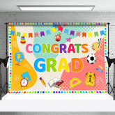 Aperturee - Colorful Various Stationery Backdrop For Graduation